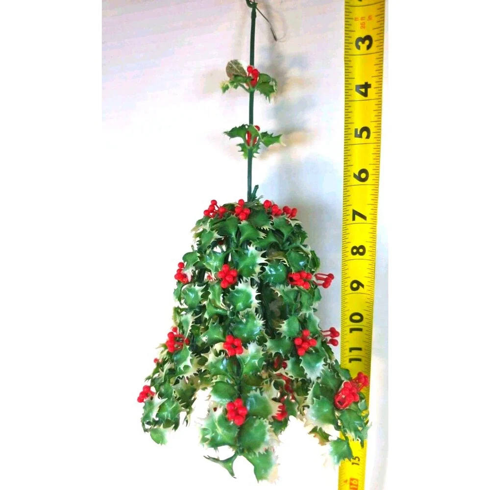 Vintage Napco Christmas Holly Berry Bell Hanging Decoration